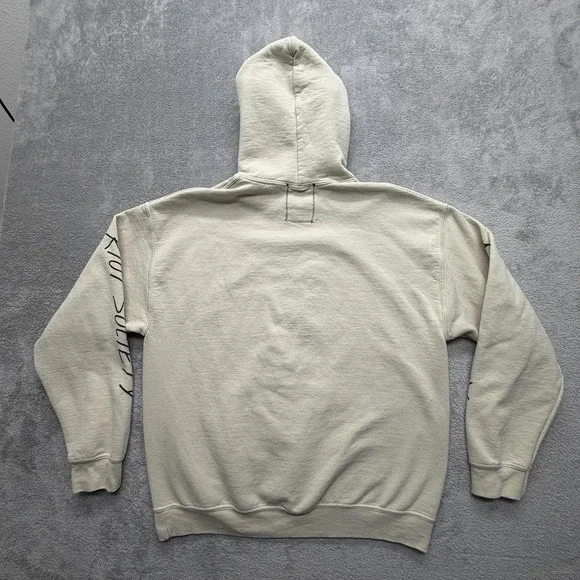 Riot Society Hoodie Mens Large Beige Fleece Sweatshirt Grim Reaper Skull Graphic - Picture 9 of 9
